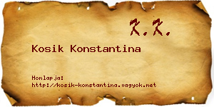 Kosik Konstantina névjegykártya